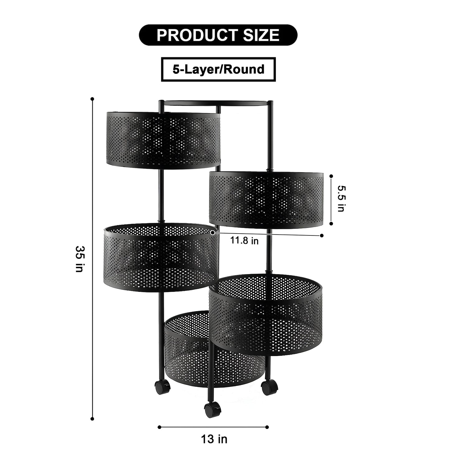 Premium Round Metal Trolley By MATRIX