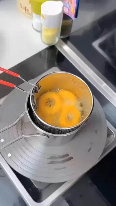 Deep Fryer Pot with Basket 304 Stainless Steel Mini Deep Oil Fryer, 1200Ml