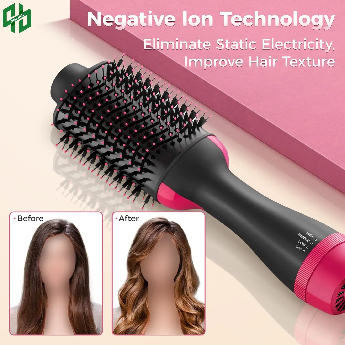One Step 3 in 1 Hair Dryer & Styler | Hair Dryer & Volumizer | Hot Air Brush Hair Dryer
