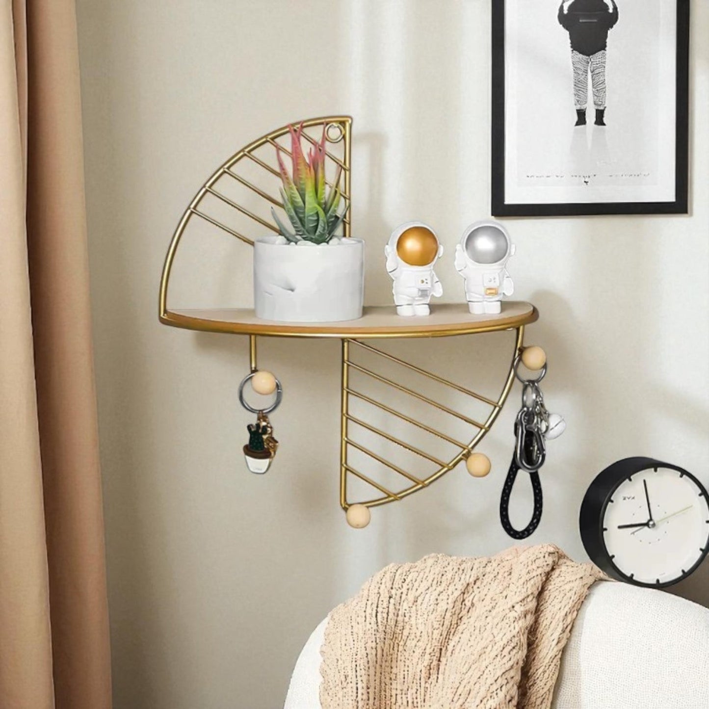The Evergreen Golden Arc Metal Wall Shelf by Matrix