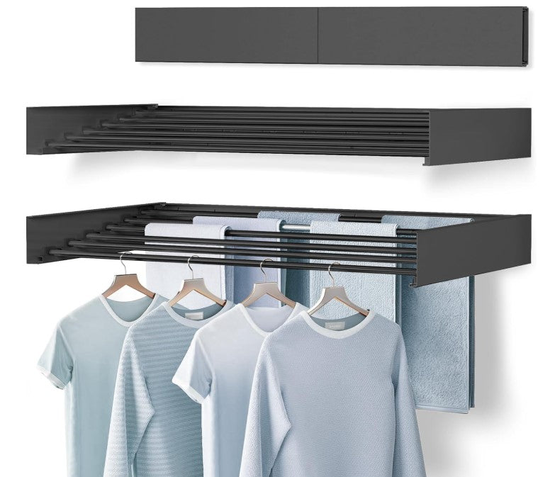Retractable Wall Mounted Laundry Drying Rack by Matrix