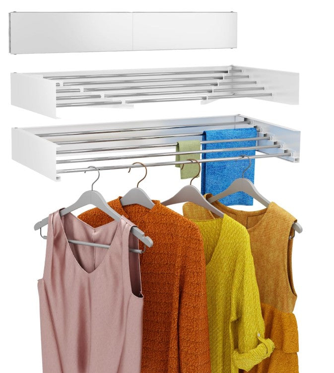 Retractable Wall Mounted Laundry Drying Rack by Matrix