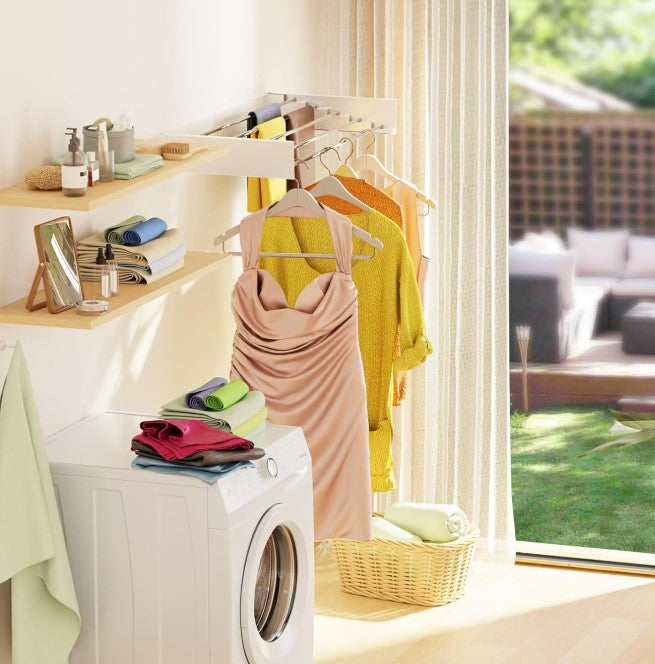 Retractable Wall Mounted Laundry Drying Rack by Matrix