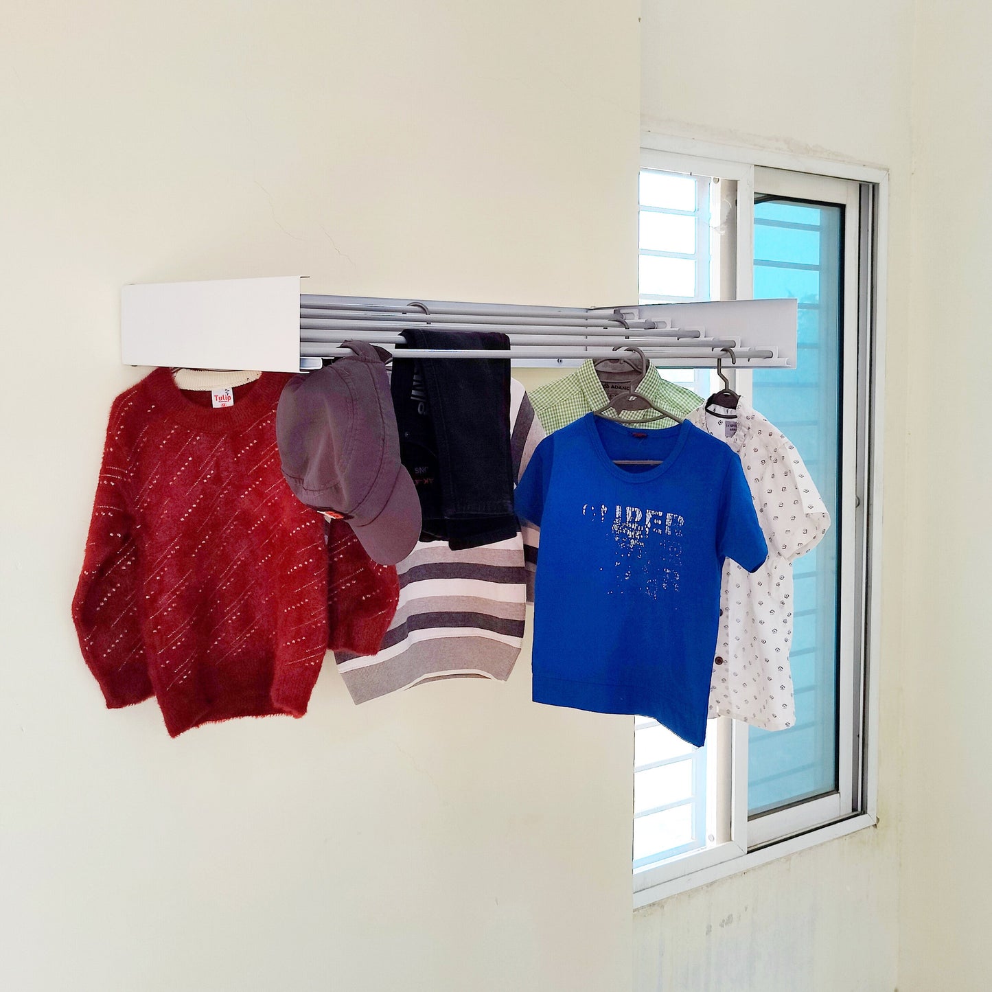 Retractable Wall Mounted Laundry Drying Rack by Matrix