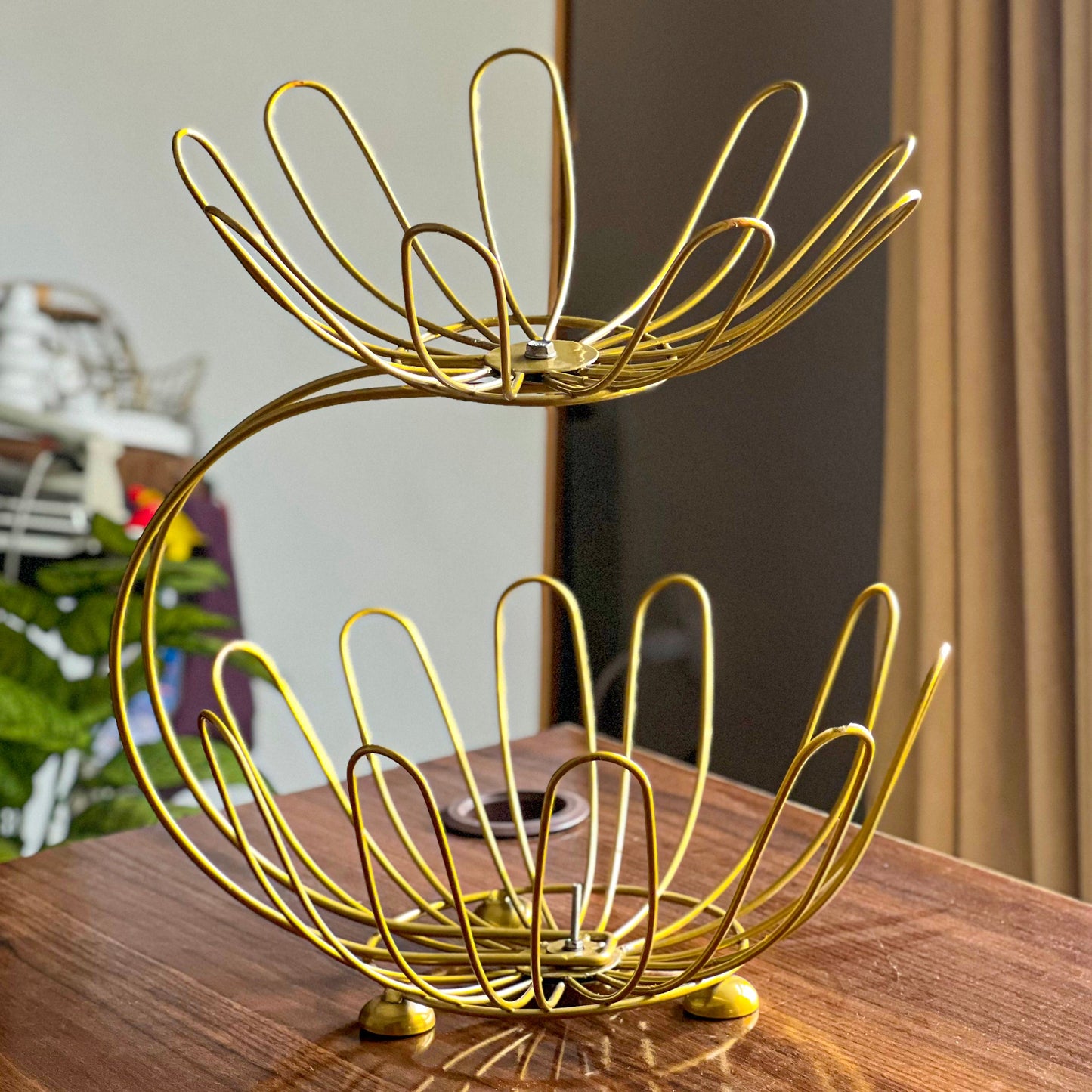 2-Tier Golden Crescent Fruit Basket by Matrix