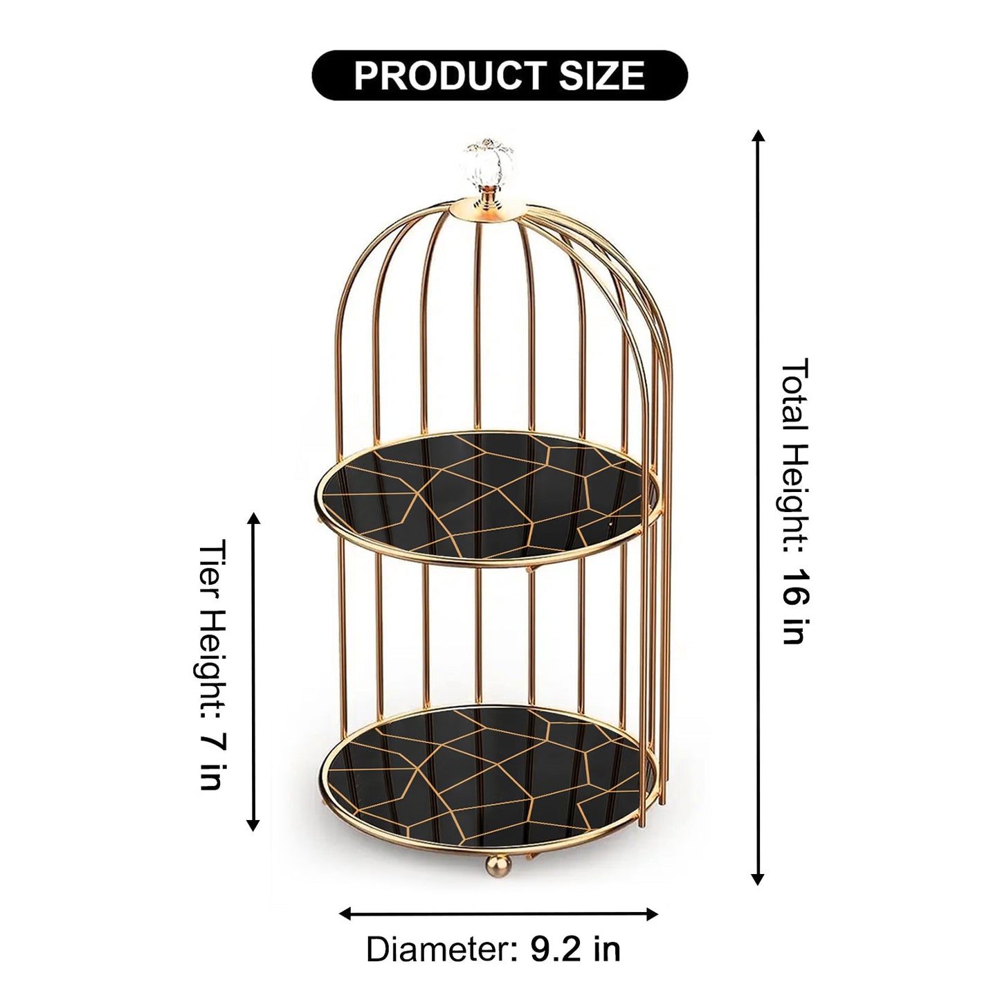 2-Tier Golden Vanity Cage by Matrix