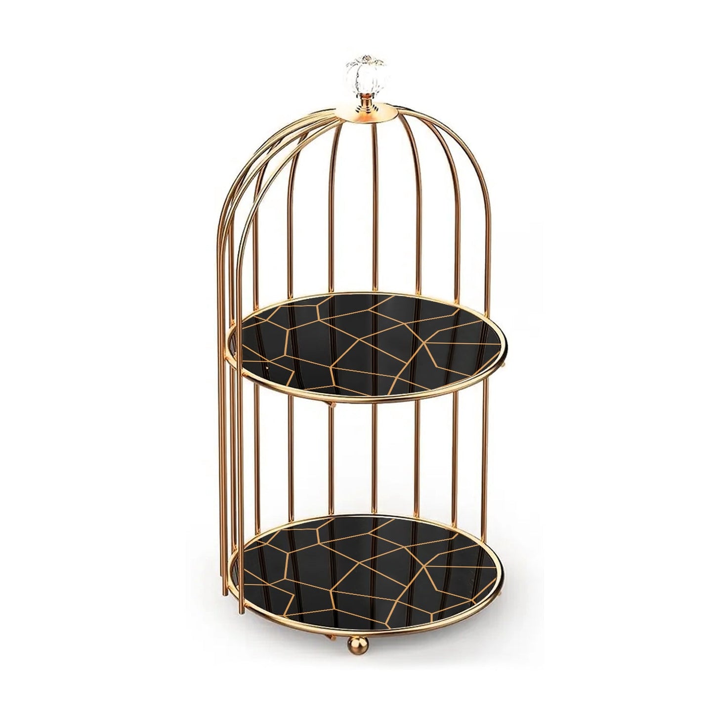 2-Tier Golden Vanity Cage by Matrix