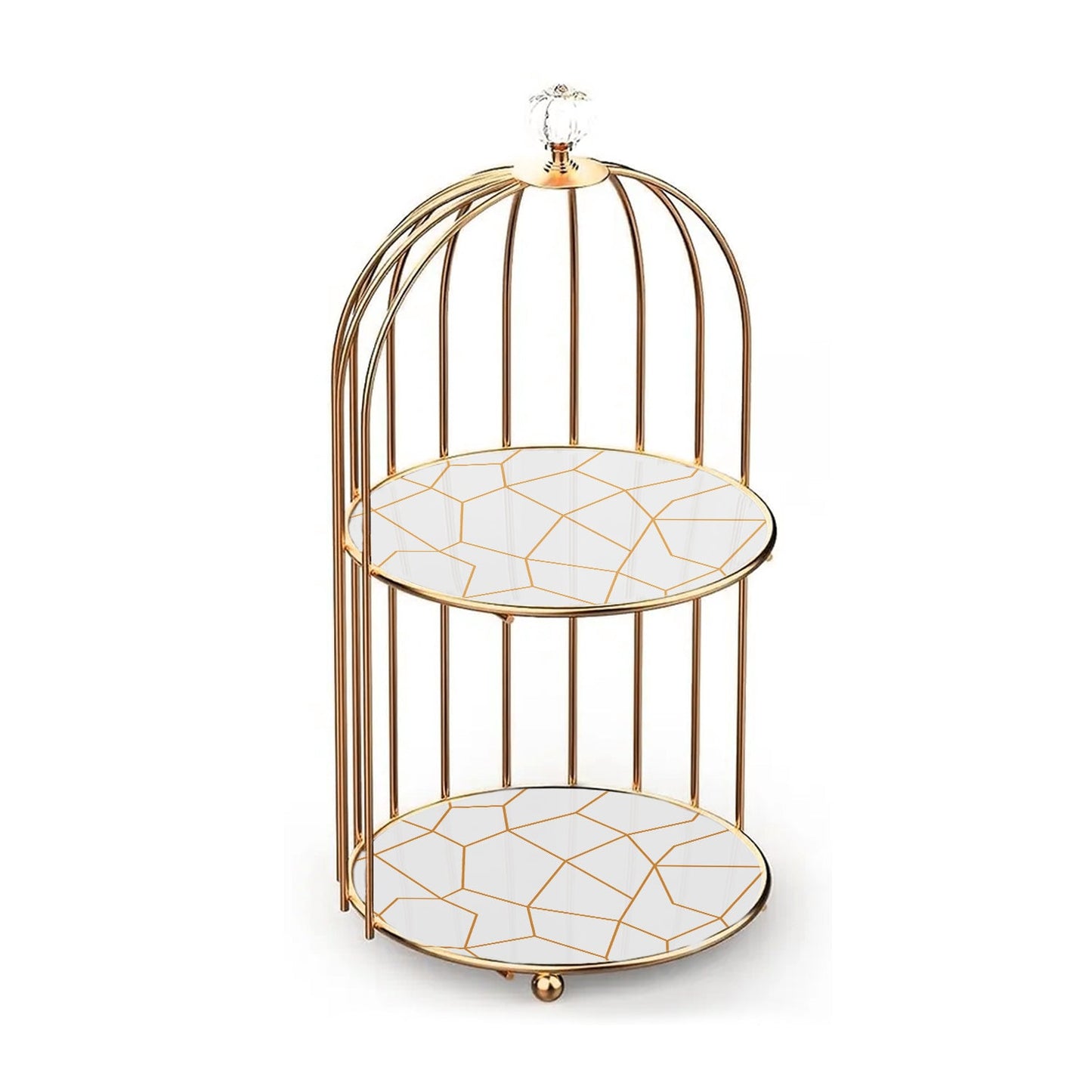 2-Tier Golden Vanity Cage by Matrix