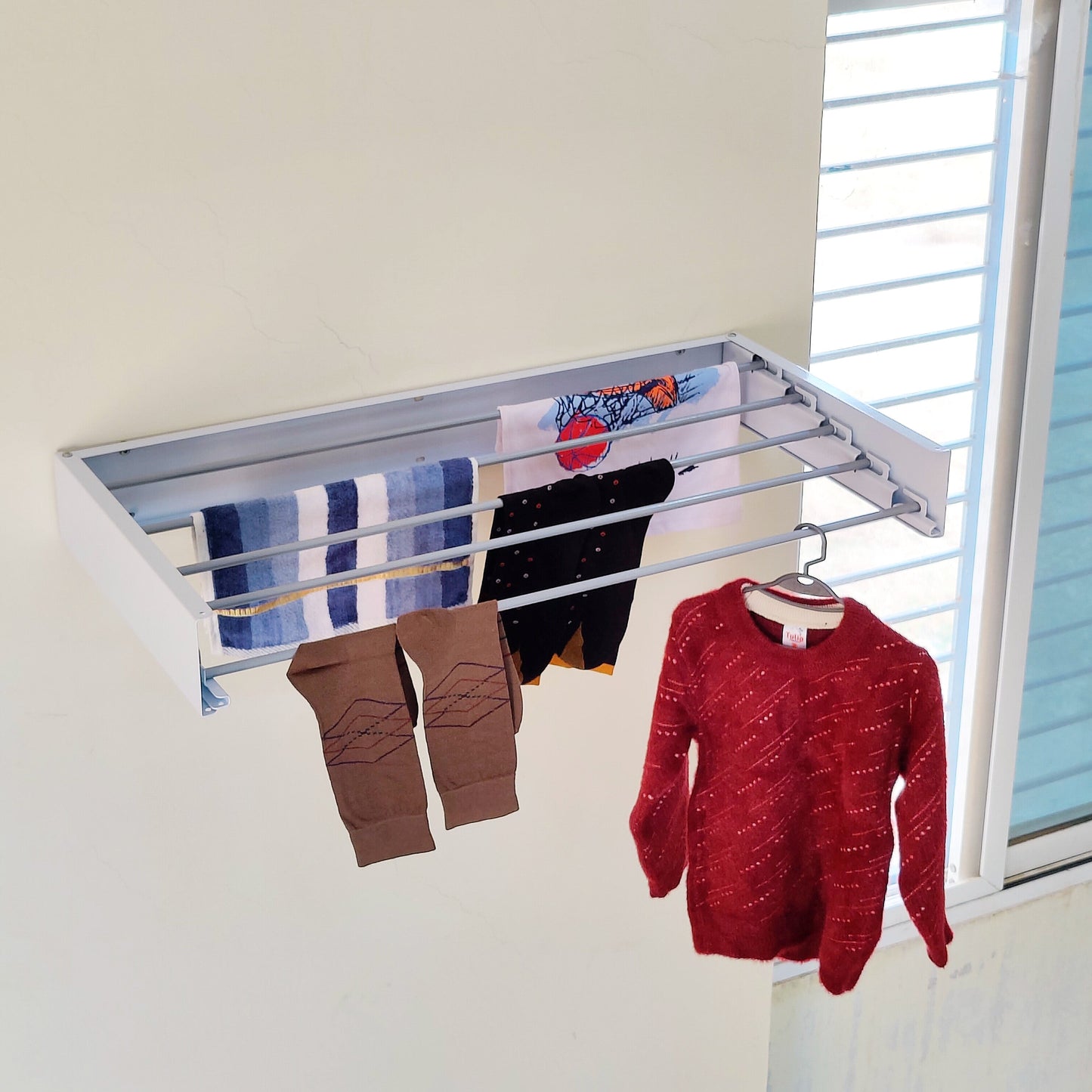Retractable Wall Mounted Laundry Drying Rack by Matrix