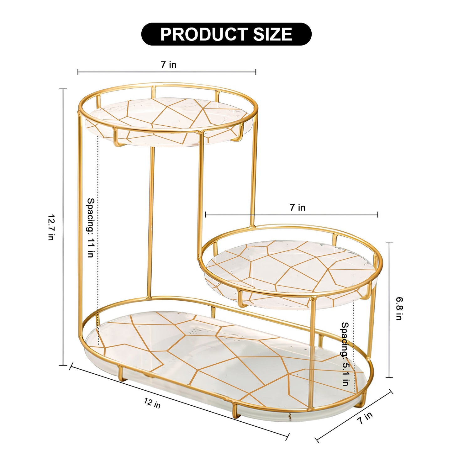 3-Tier Golden Vanity Stand by Matrix