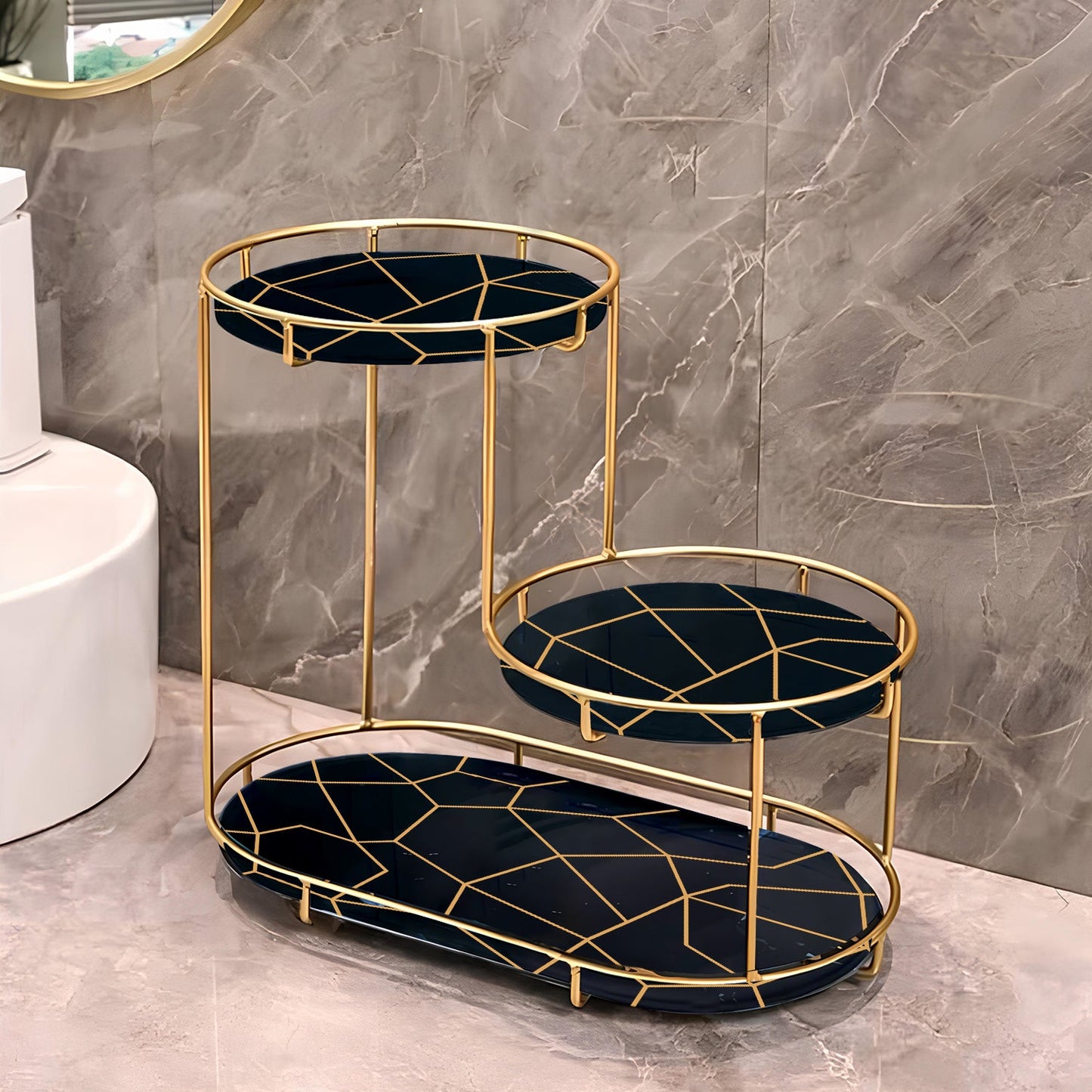 3-Tier Golden Vanity Stand by Matrix
