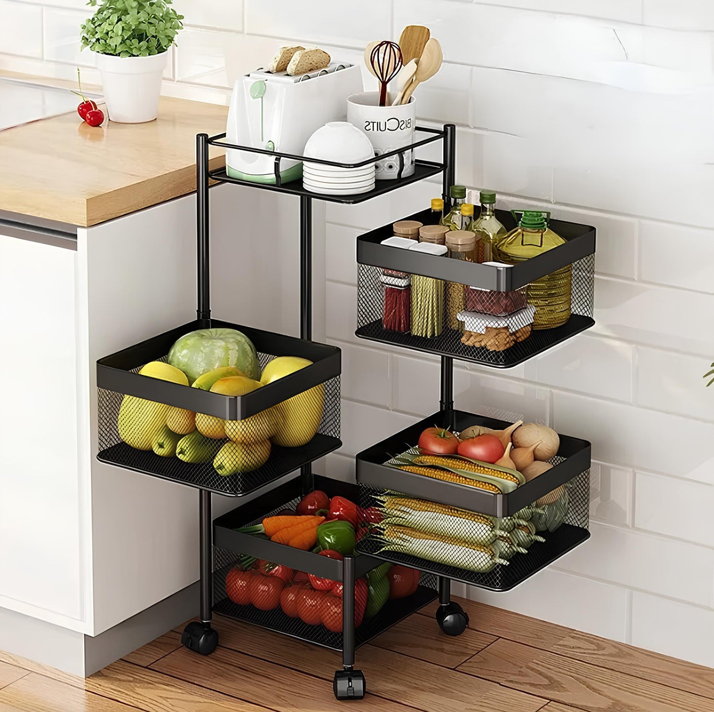 Premium Square Metal Trolley By MATRIX