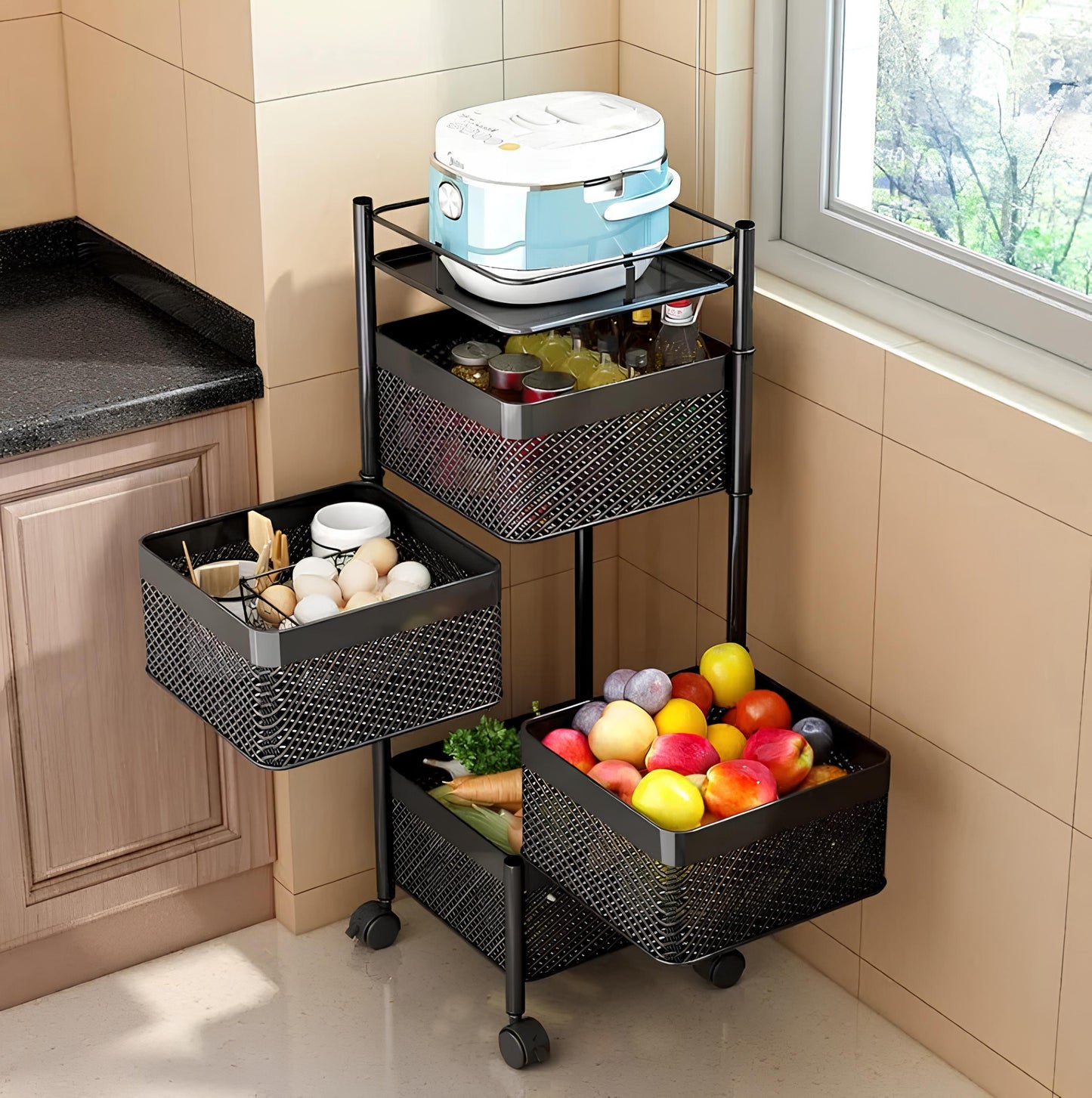 Premium Square Metal Trolley By MATRIX