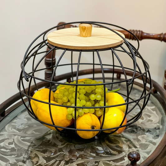 Multipurpose Basket with Wooden Lid & Handles by Matrix