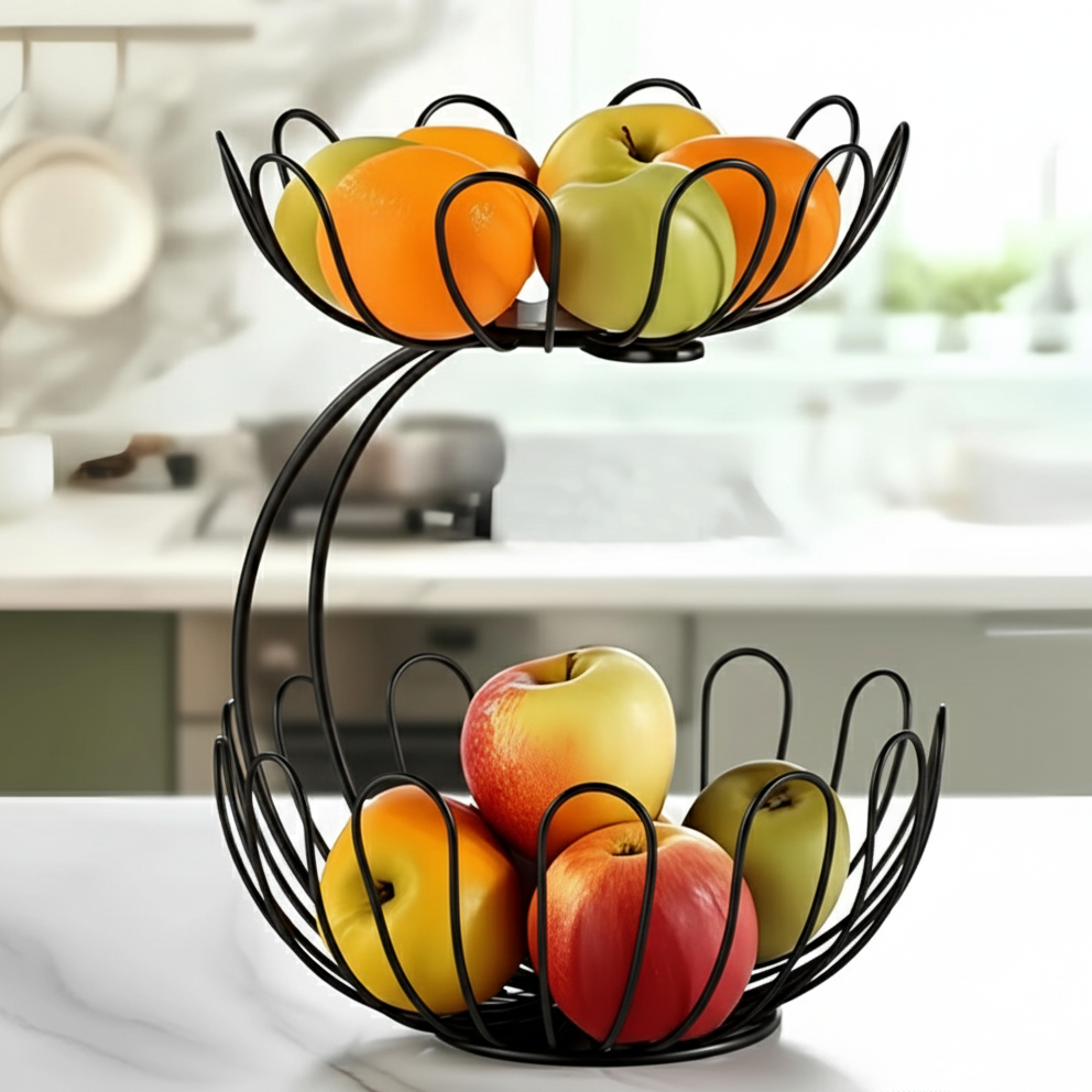 2-Tier Crescent Fruit Basket by Matrix