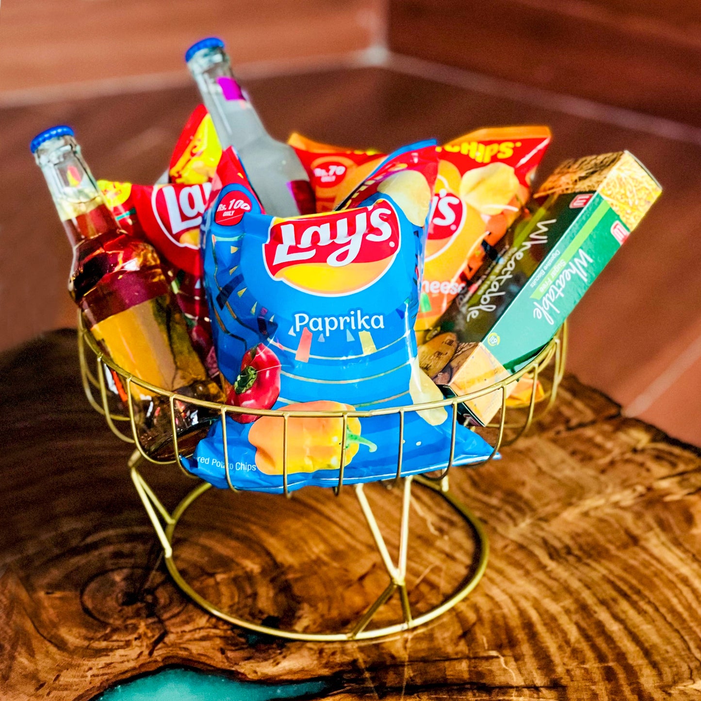 Golden Fruits & Snacks Display by Matrix