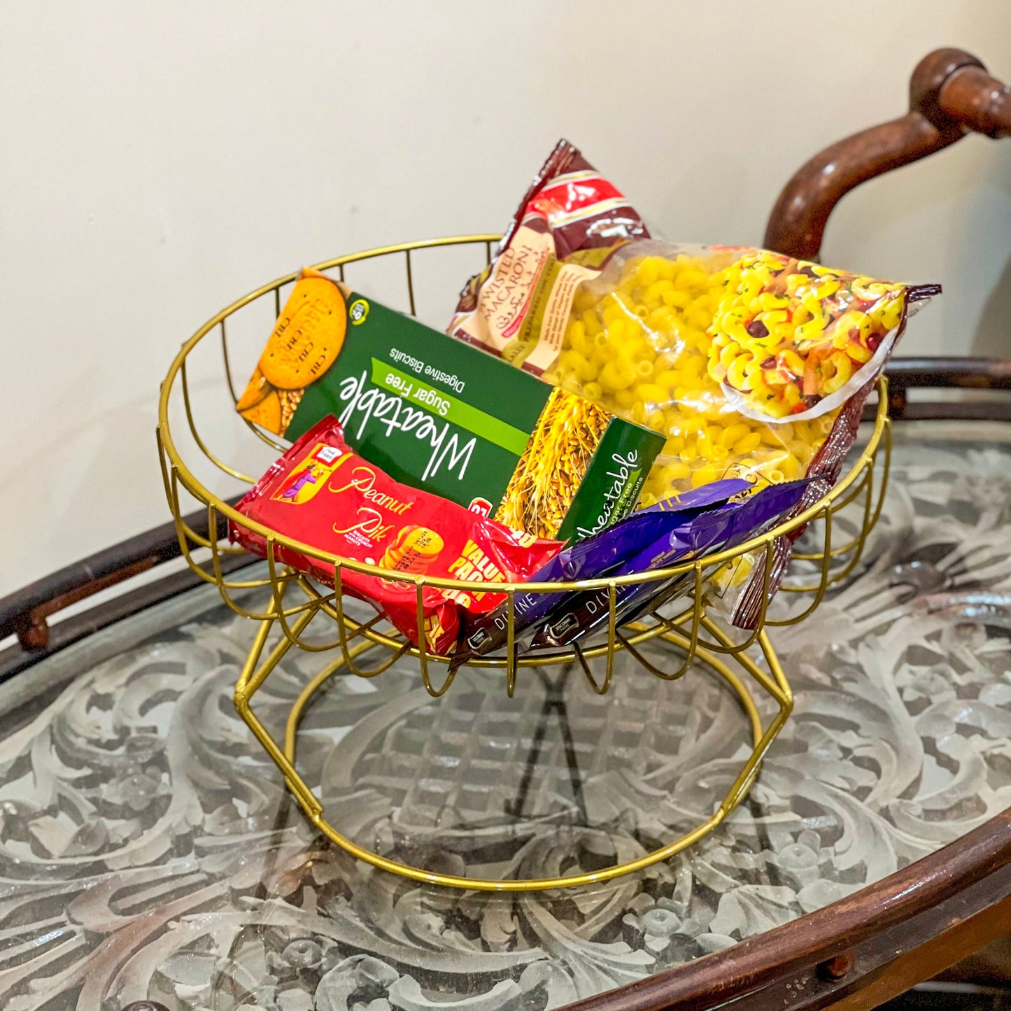 Golden Fruits & Snacks Display by Matrix