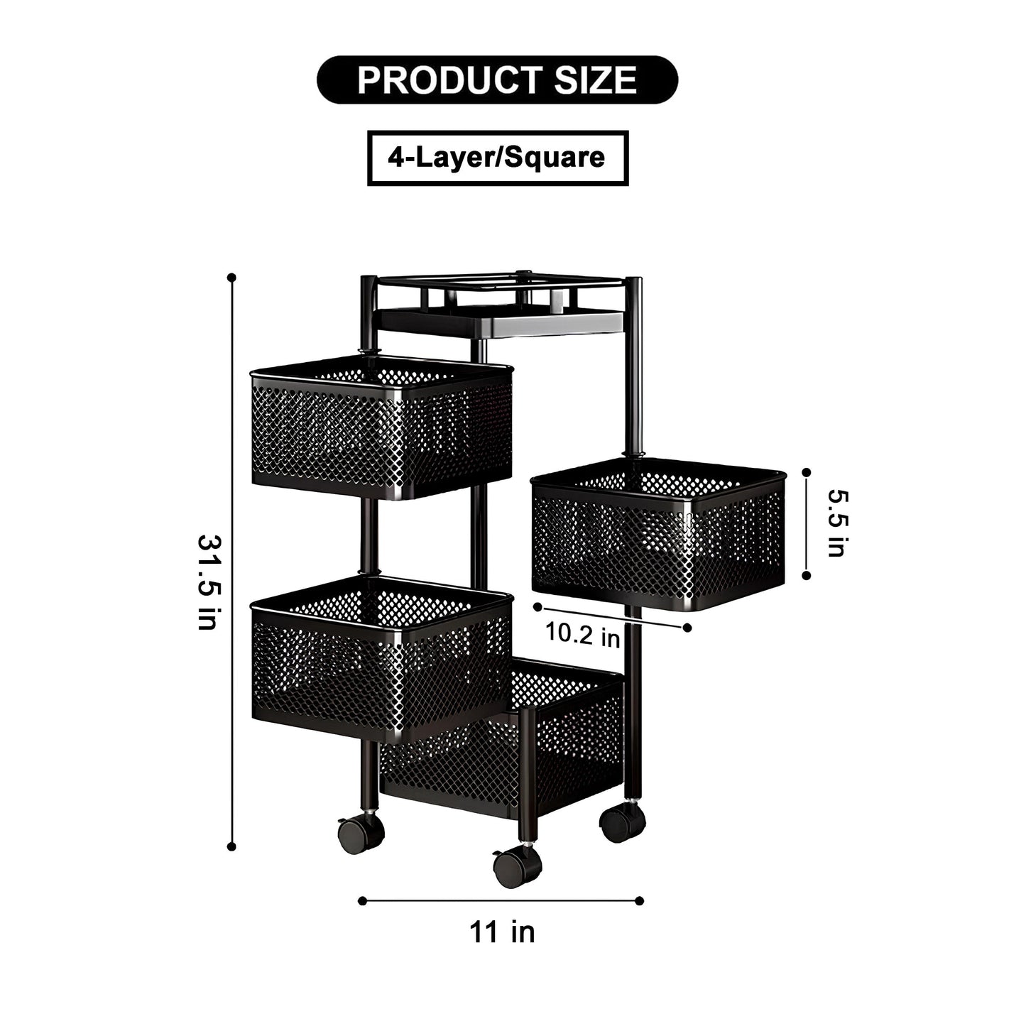 Premium Square Metal Trolley By MATRIX