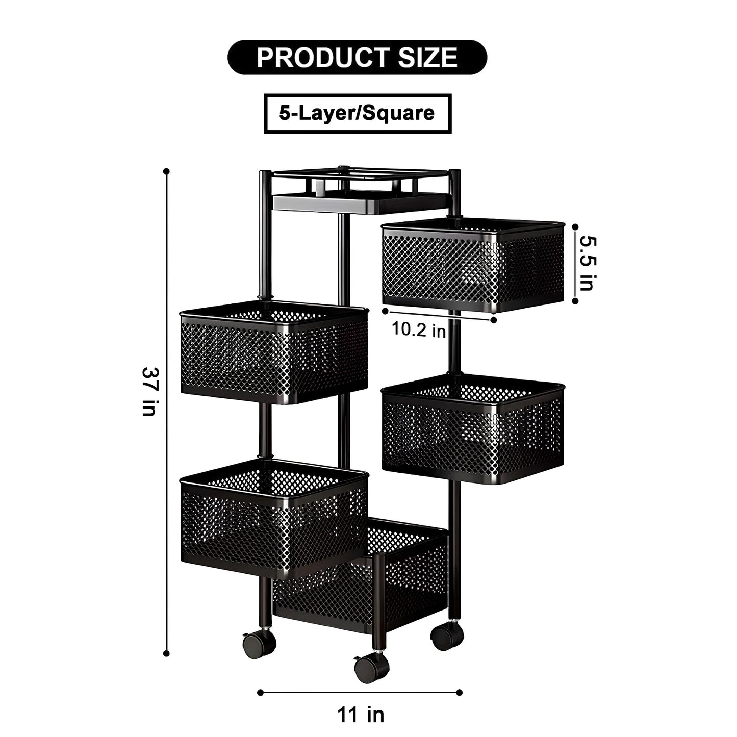 Premium Square Metal Trolley By MATRIX