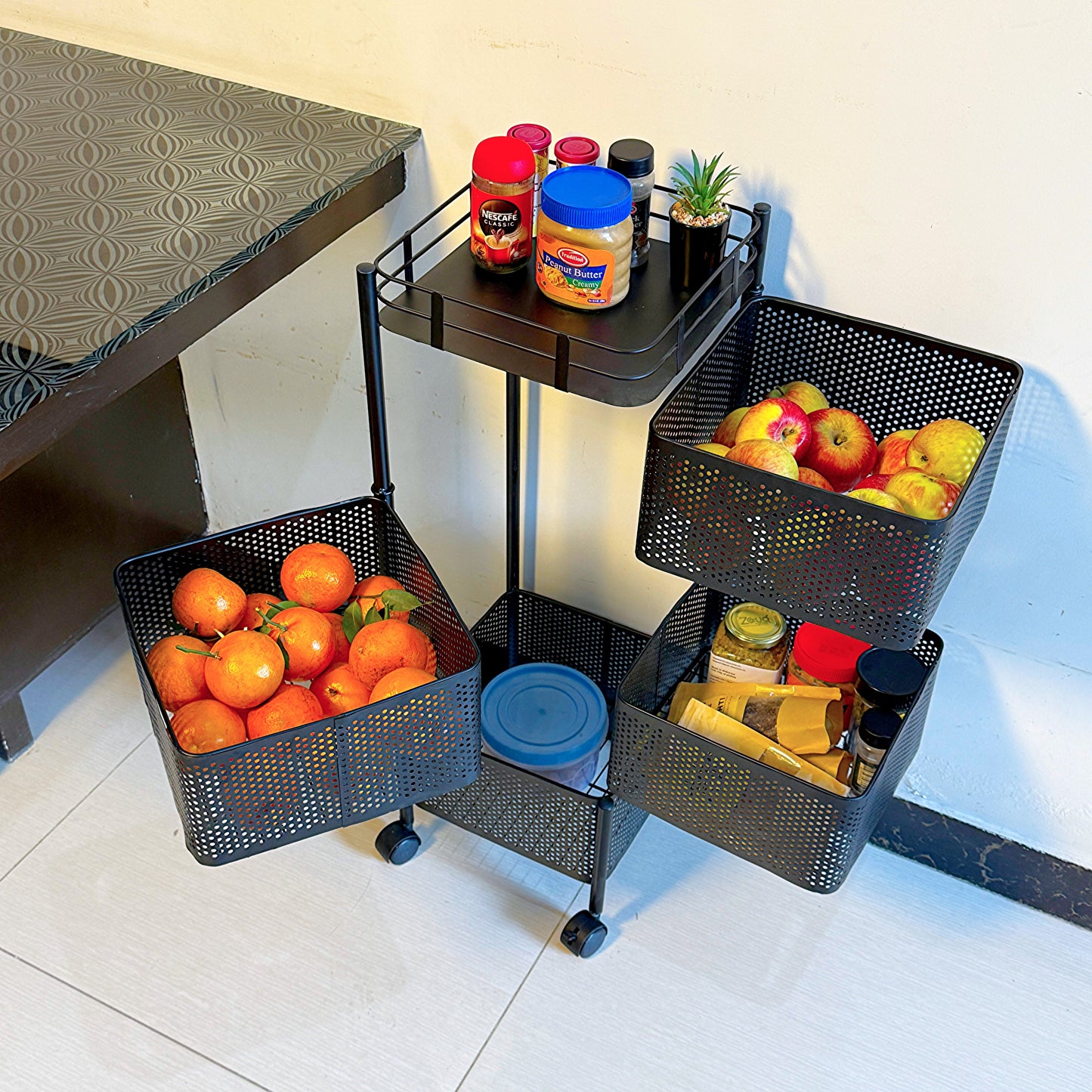 Premium Square Metal Trolley By MATRIX