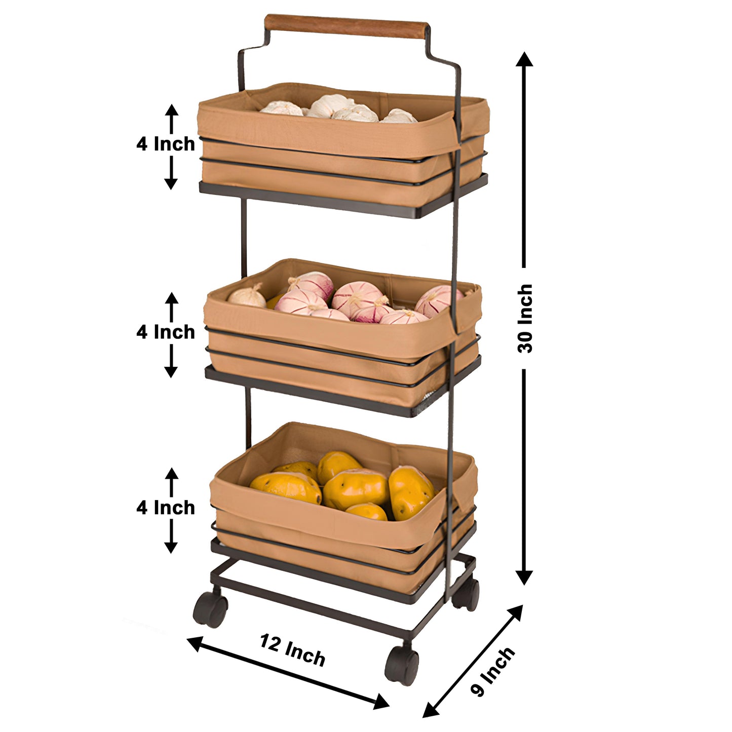 TrioStack Metal Rolling Cart by Matrix