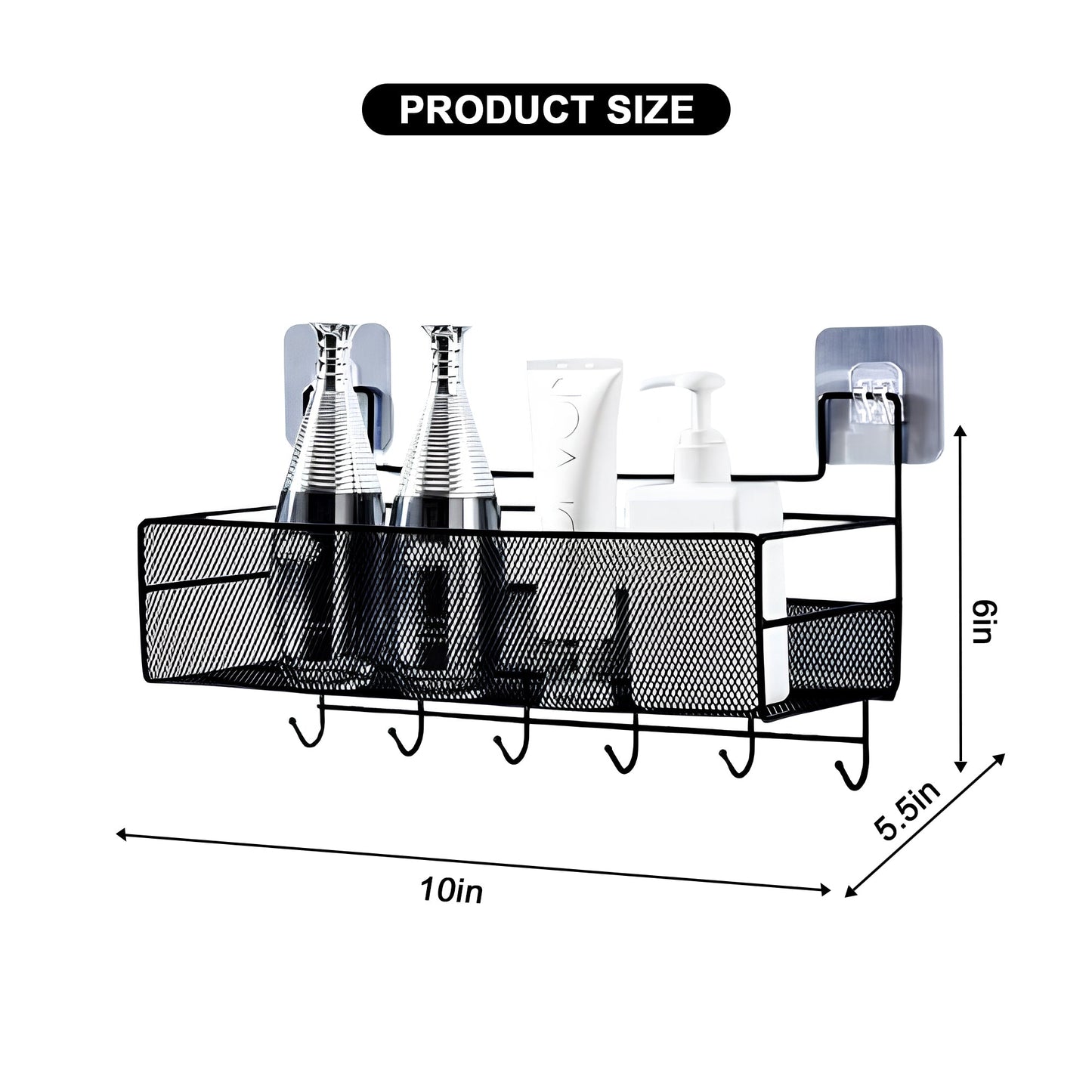 Wall Shelf with Hooks / Meshed Wall Shelf