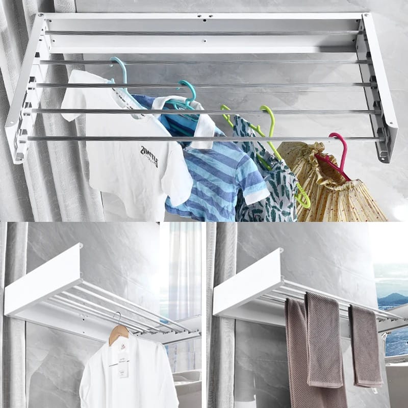 Retractable Wall Mounted Laundry Drying Rack by Matrix