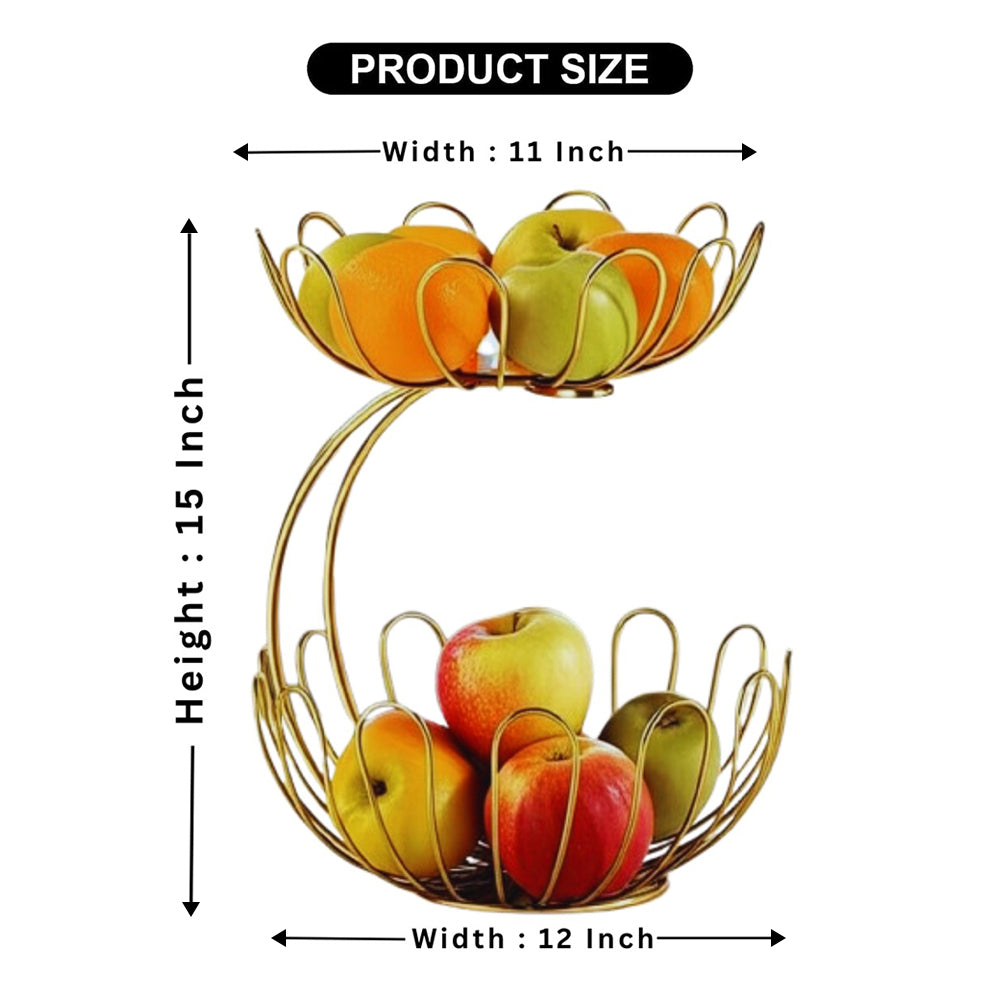 2-Tier Golden Crescent Fruit Basket by Matrix
